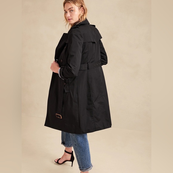 Banana Republic Essential Black Trench Coat XS - Picture 5 of 7